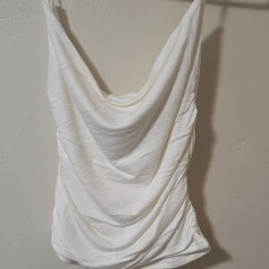Elegant White Drape Tube Top